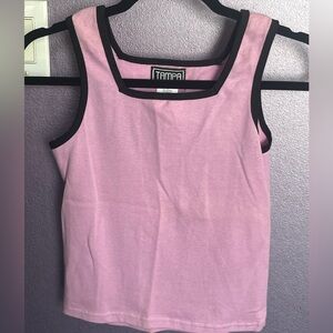 Tampa Lavender purple black Vintage Tank Top  square neck Tee Cami Cropped crop